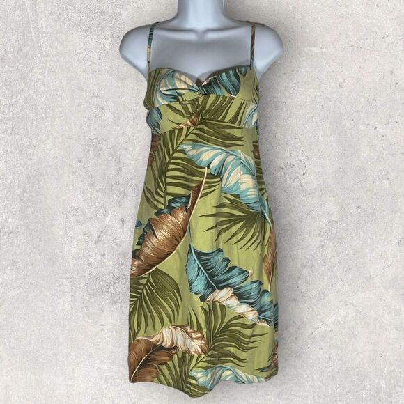 Tommy Bahama $176‎ NEW Leaf Bazaar Silk Linen Blend Mini Tropical Dress Size 10 - Picture 1 of 11